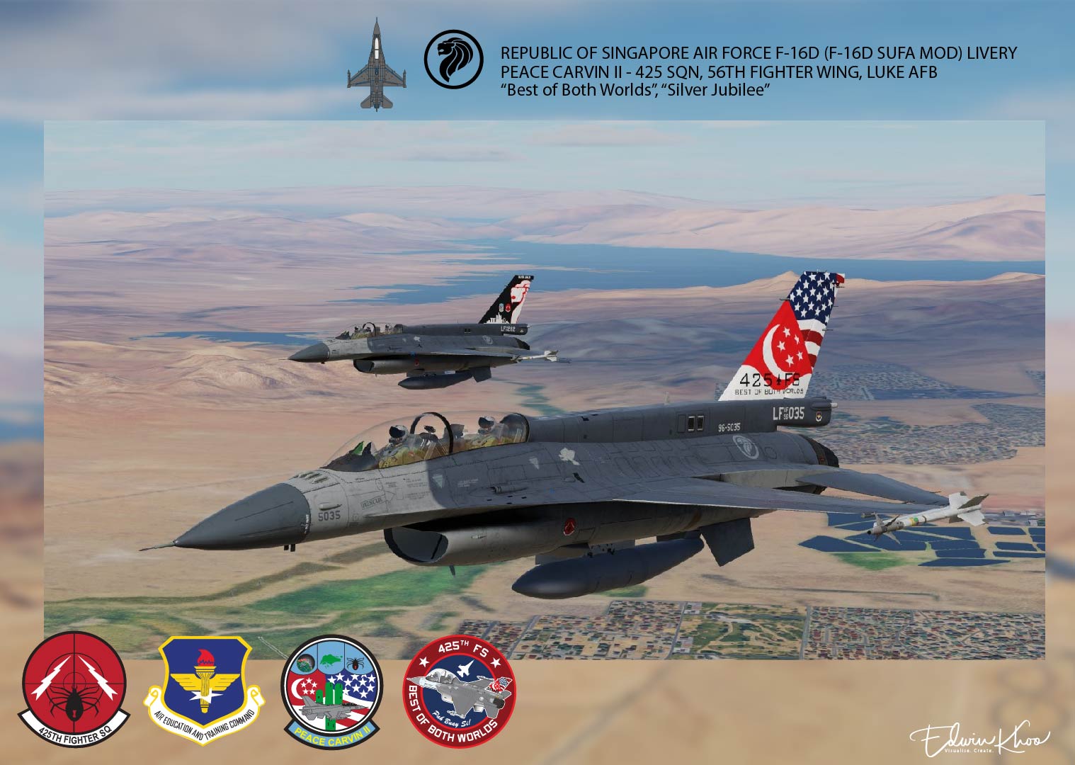 Republic of Singapore Air Force (RSAF) Livery for the F-16D (IDF Mods Project - F-16I Sufa v2.2) Part 3 of 3