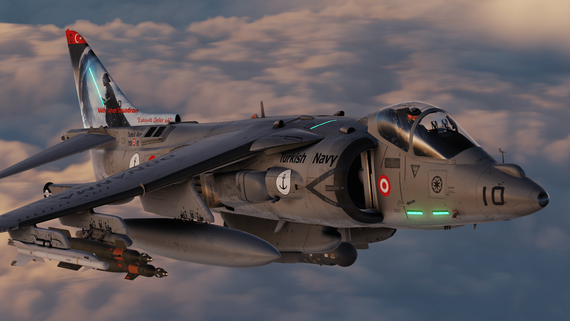 Fictional Turkish Navy Harrier 66. Kılıç Filo (VADER TAIL ART)