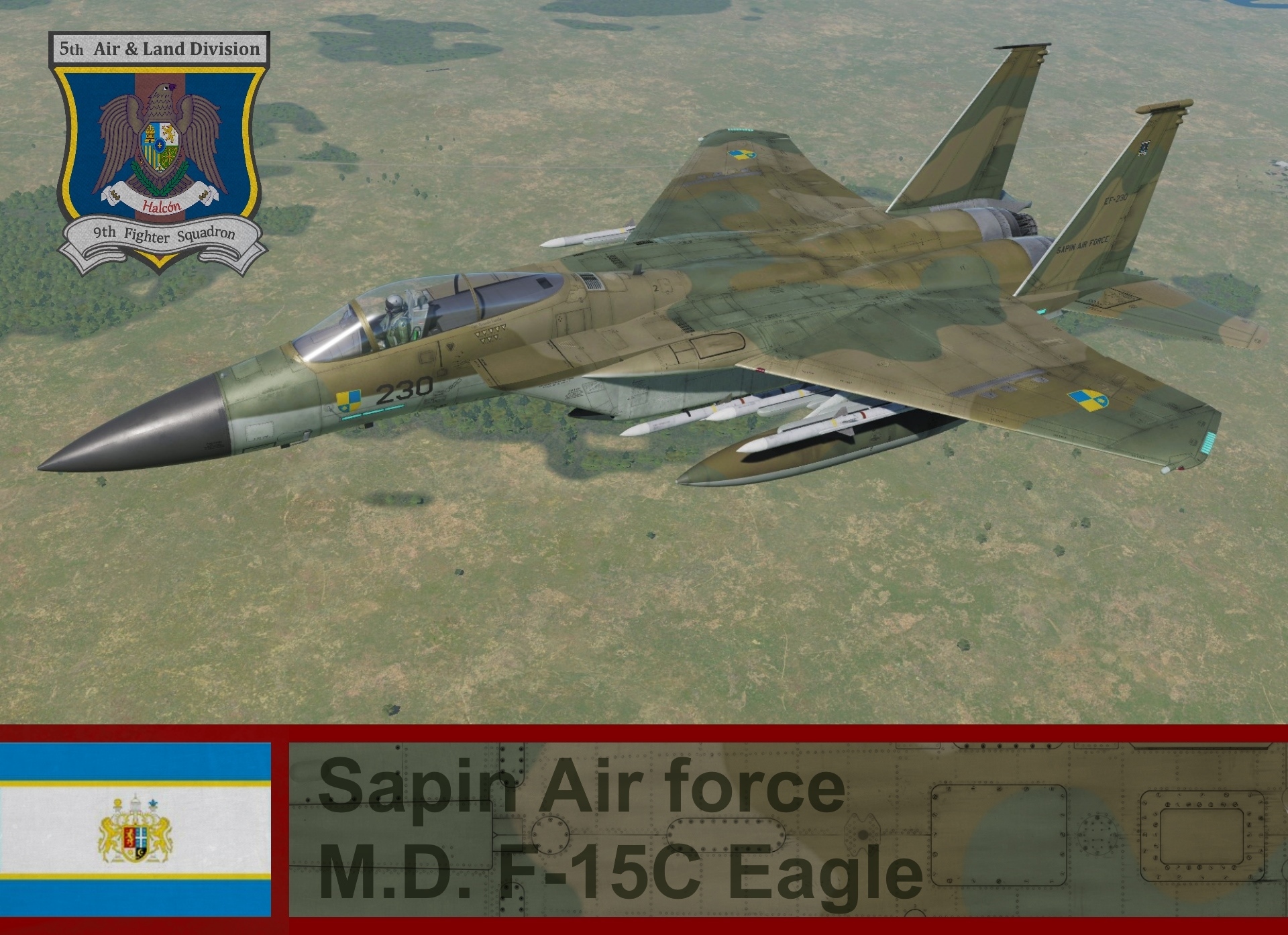 Sapin Air Force F-15C Eagle - Ace Combat Zero (9th FS)