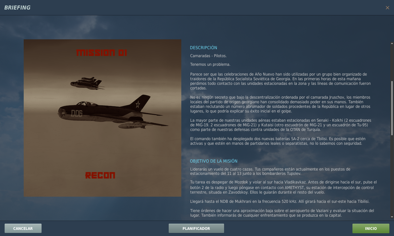 Misiones de Entrenamiento de MiG-19P en español