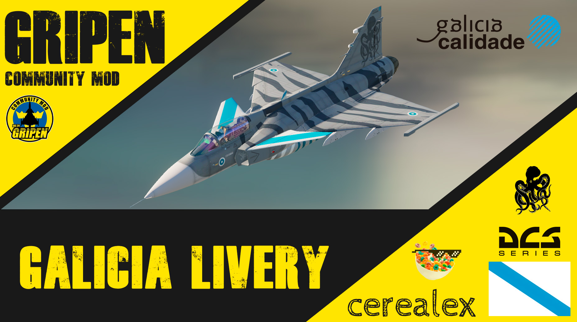 JAS-39 Gripen GALICIA Octopus Fictional Livery by Cerealex