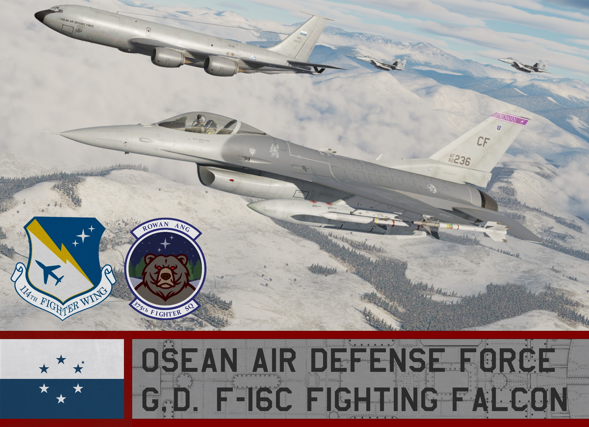 Osean Air Defense Force F-16C Block 50, Rowan Air National Guard, 114th FW, 375th FS