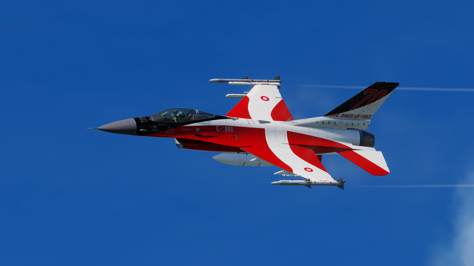 RDAF F-16A Fighting Falcon E-191 70 Years