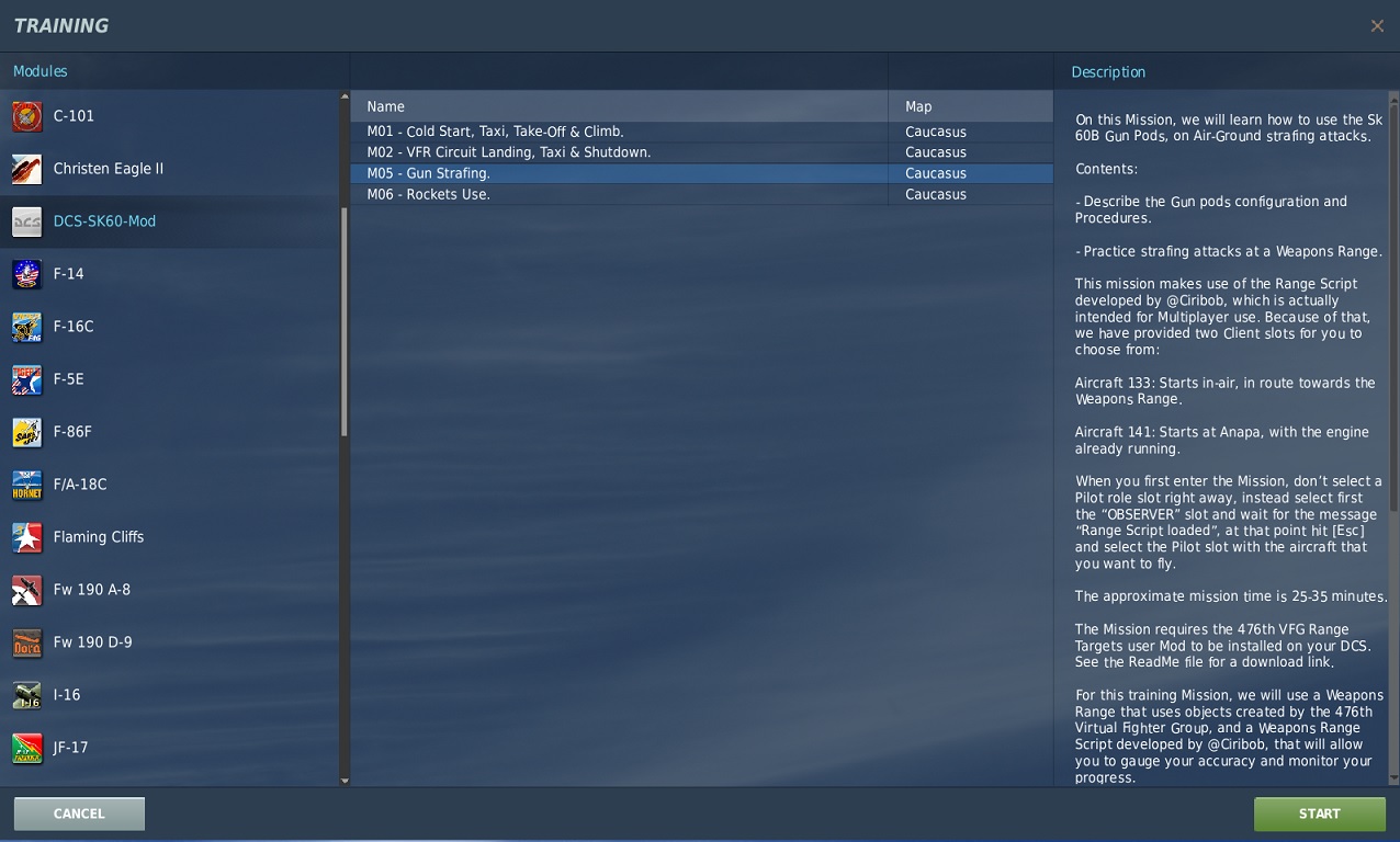 Training Missions for the BAAS Sk.60 User Mod