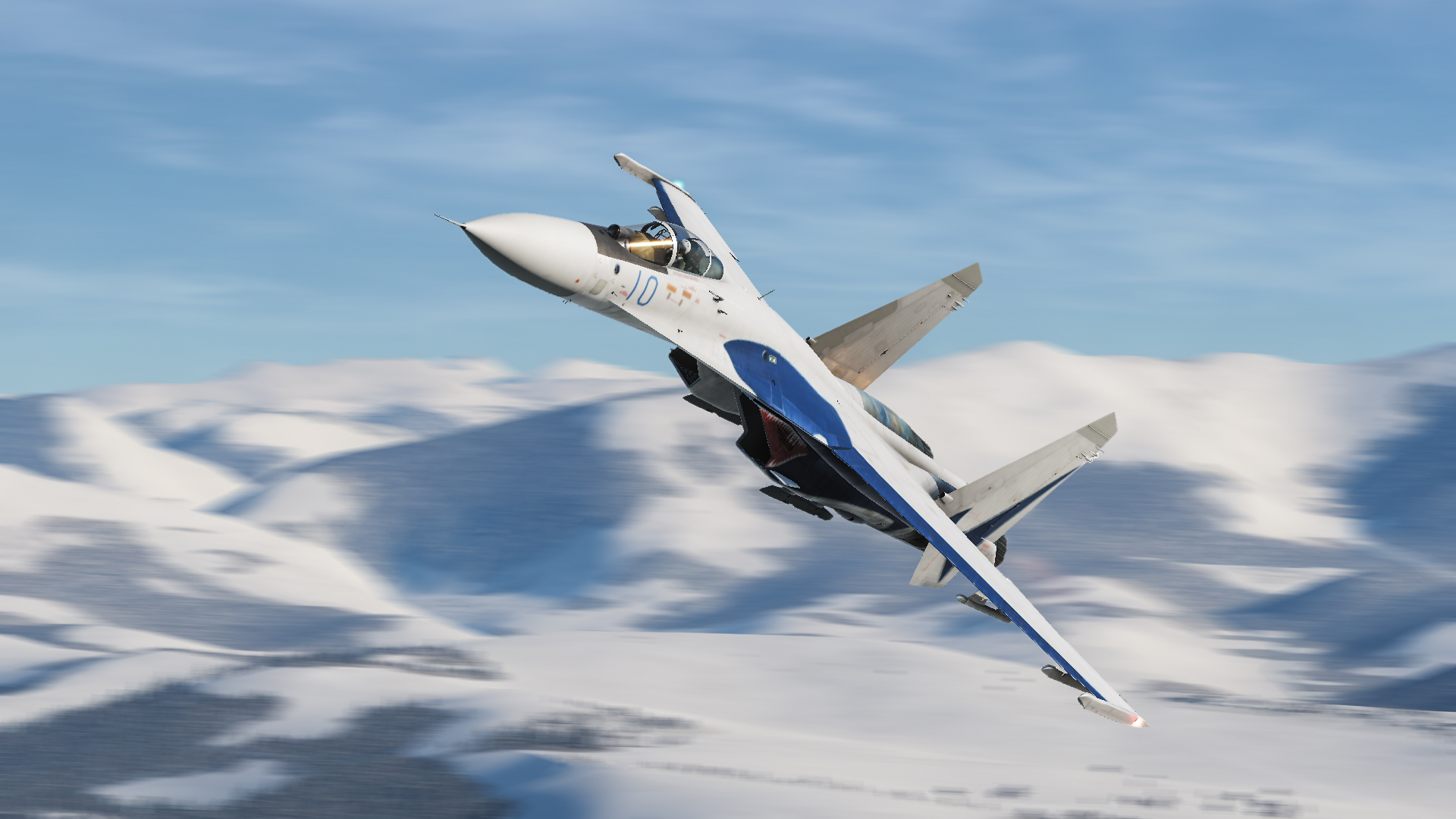 DCS: Su-27 Flanekr B - unmarked White Shark (Russian Snowflake) Skin