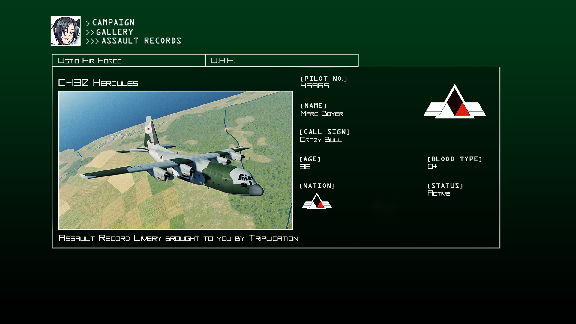 Ace Combat Zero Ustio Air Force Support Pack