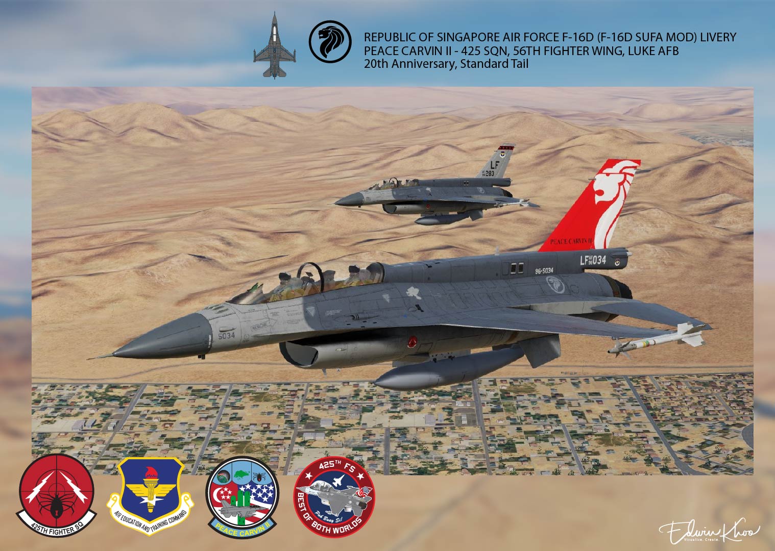 Republic of Singapore Air Force (RSAF) Livery for the F-16D (IDF Mods Project - F-16I Sufa v2.2) Part 2 of 3