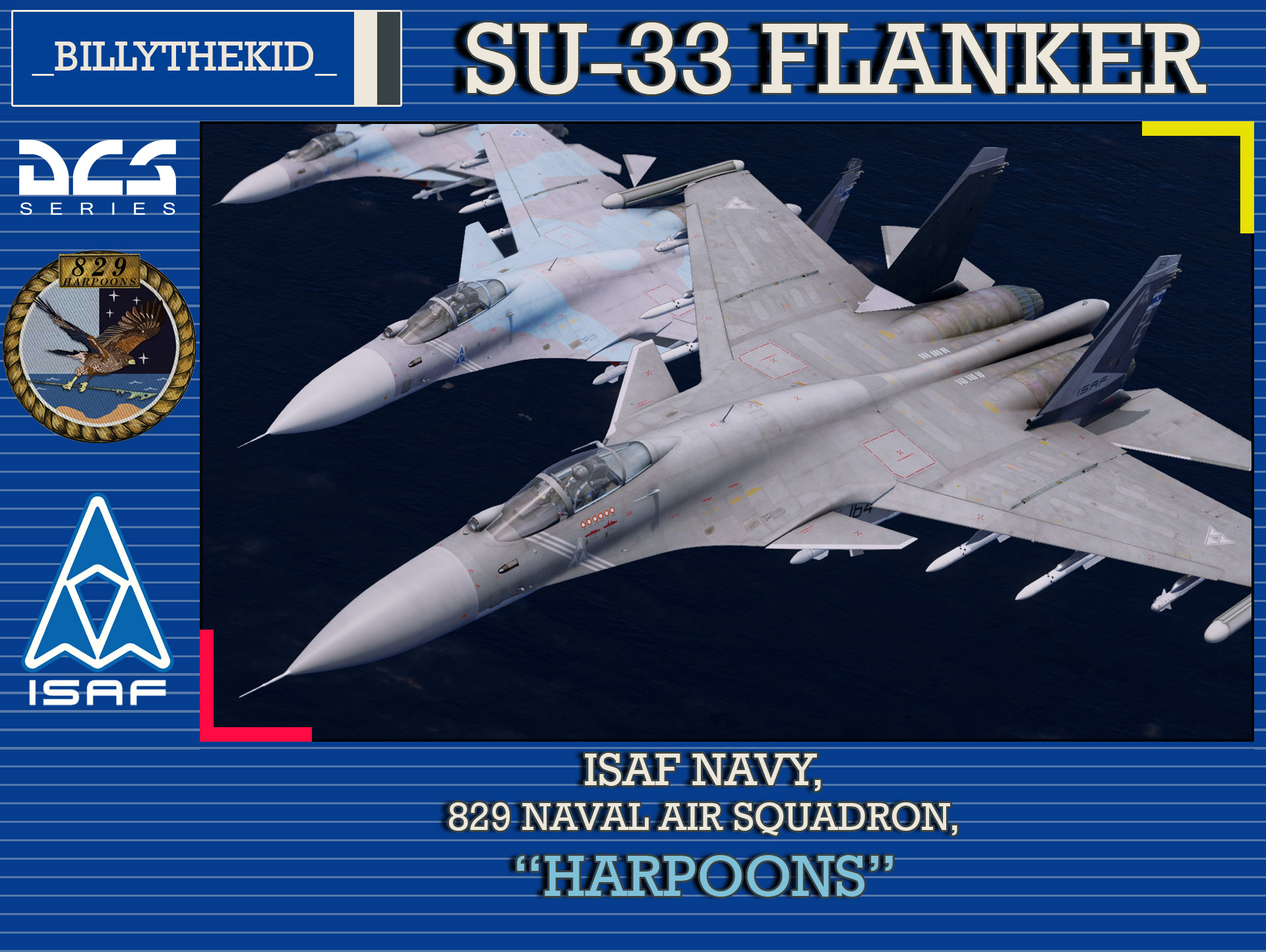 Ace Combat - ISAF Navy - 829 Naval Air Squadron "Harpoons" SU-33 Flanker-D