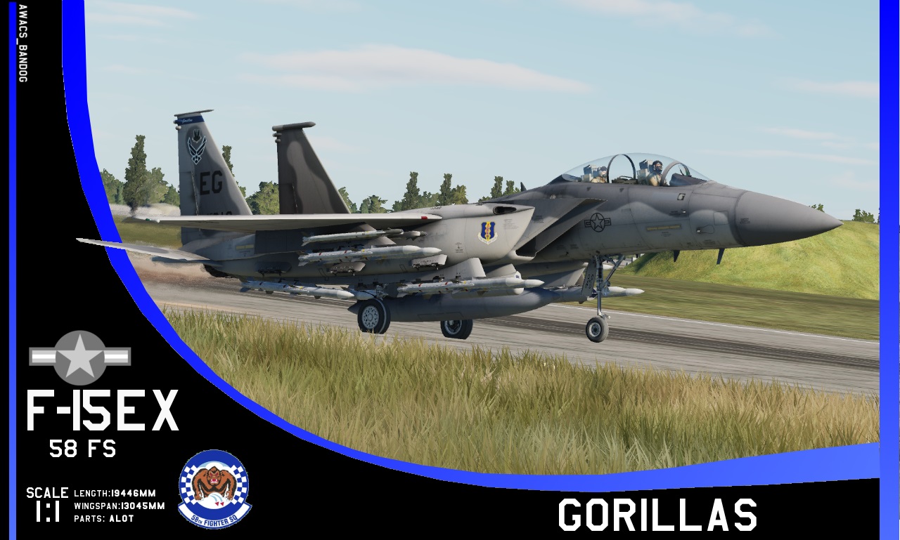 USAF 58th Fighter Squadron "Gorillas" - F-15EX Eagle II (FC3) Mod (FICTIONAL)