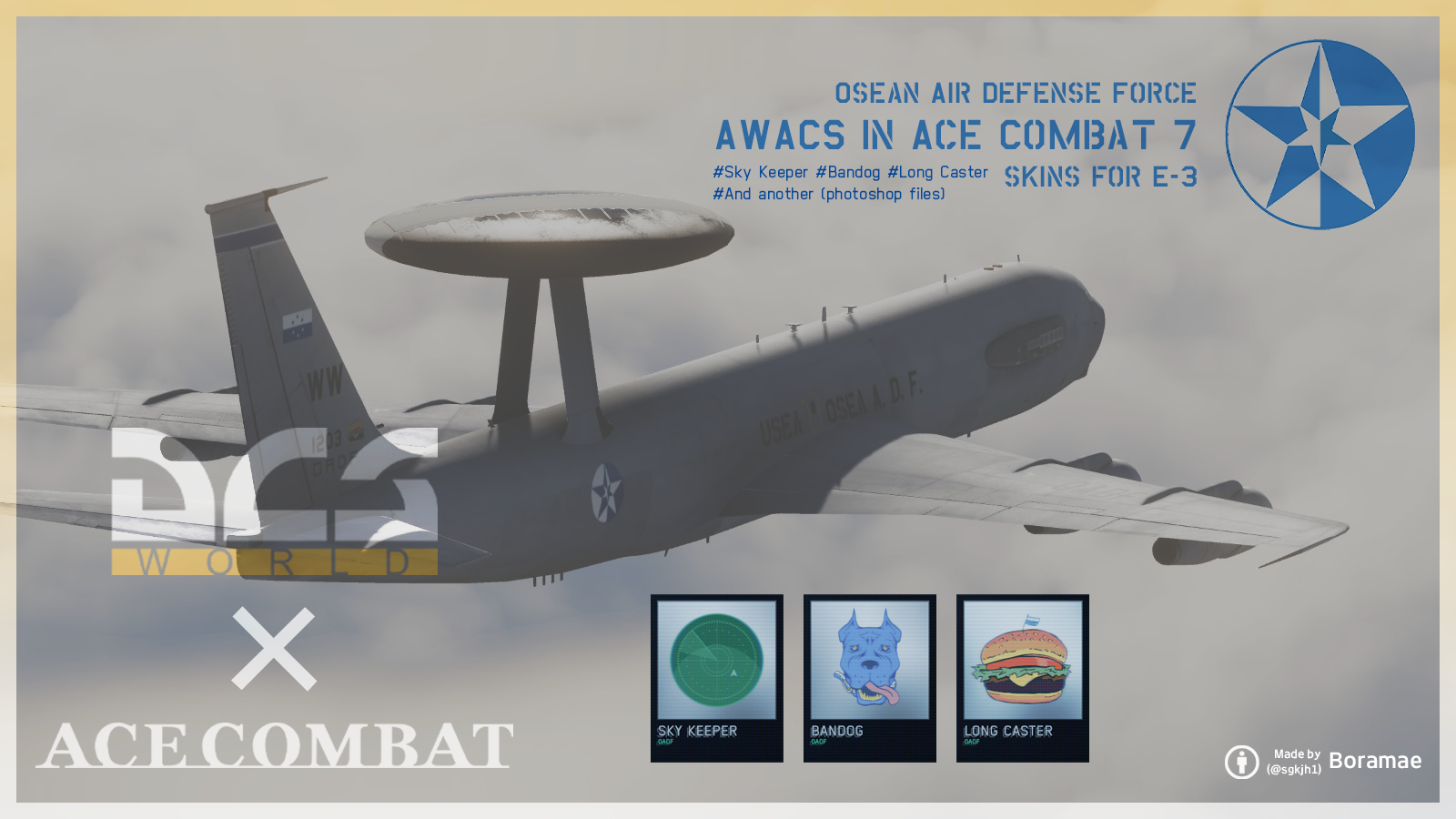 Ace Combat - Osean Air Defence Force AWACS Skins for E-3 (Fan-made)