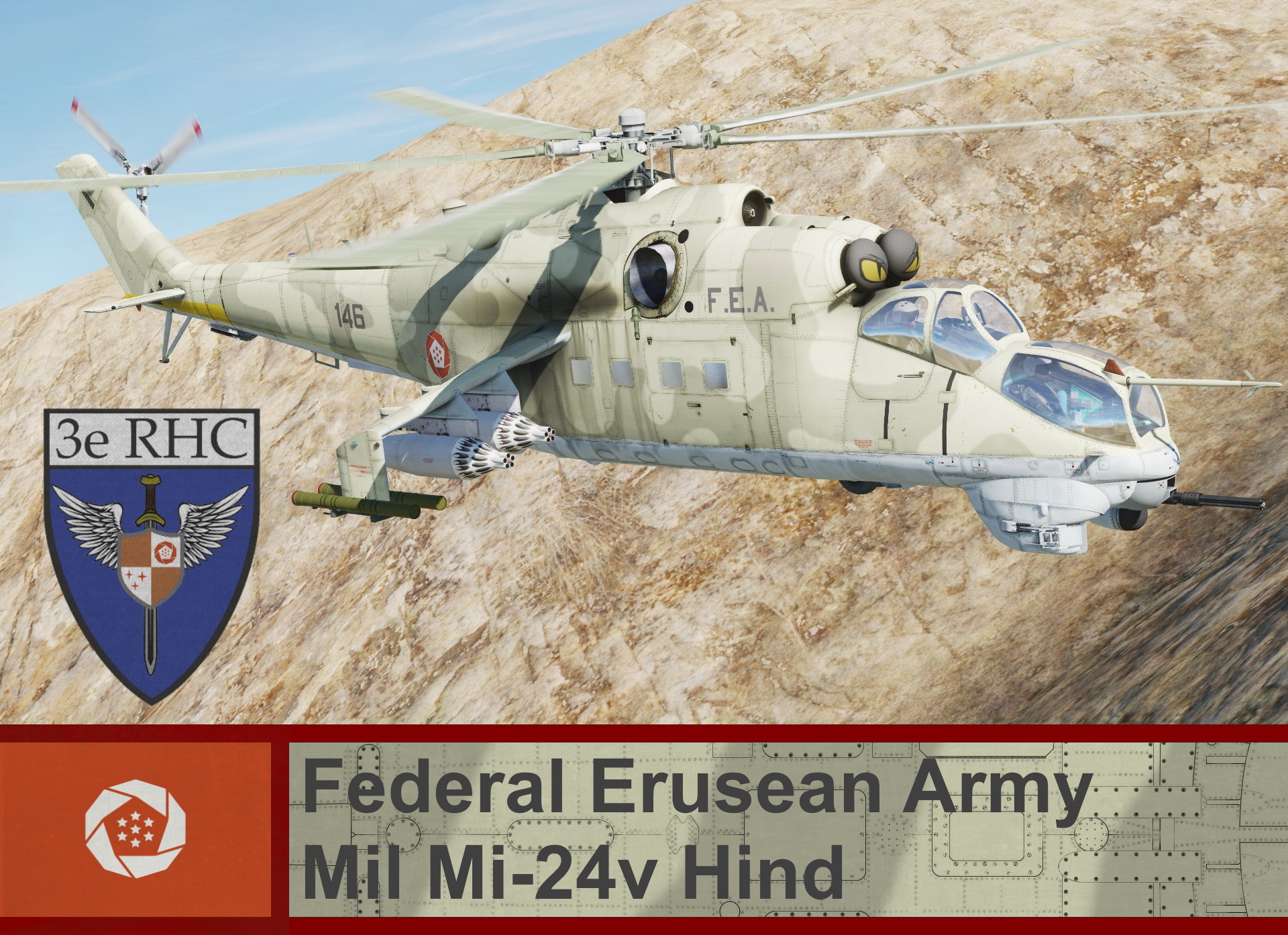 Federal Erusean Army Mi-24V - Ace Combat 4 (3rd CHR)