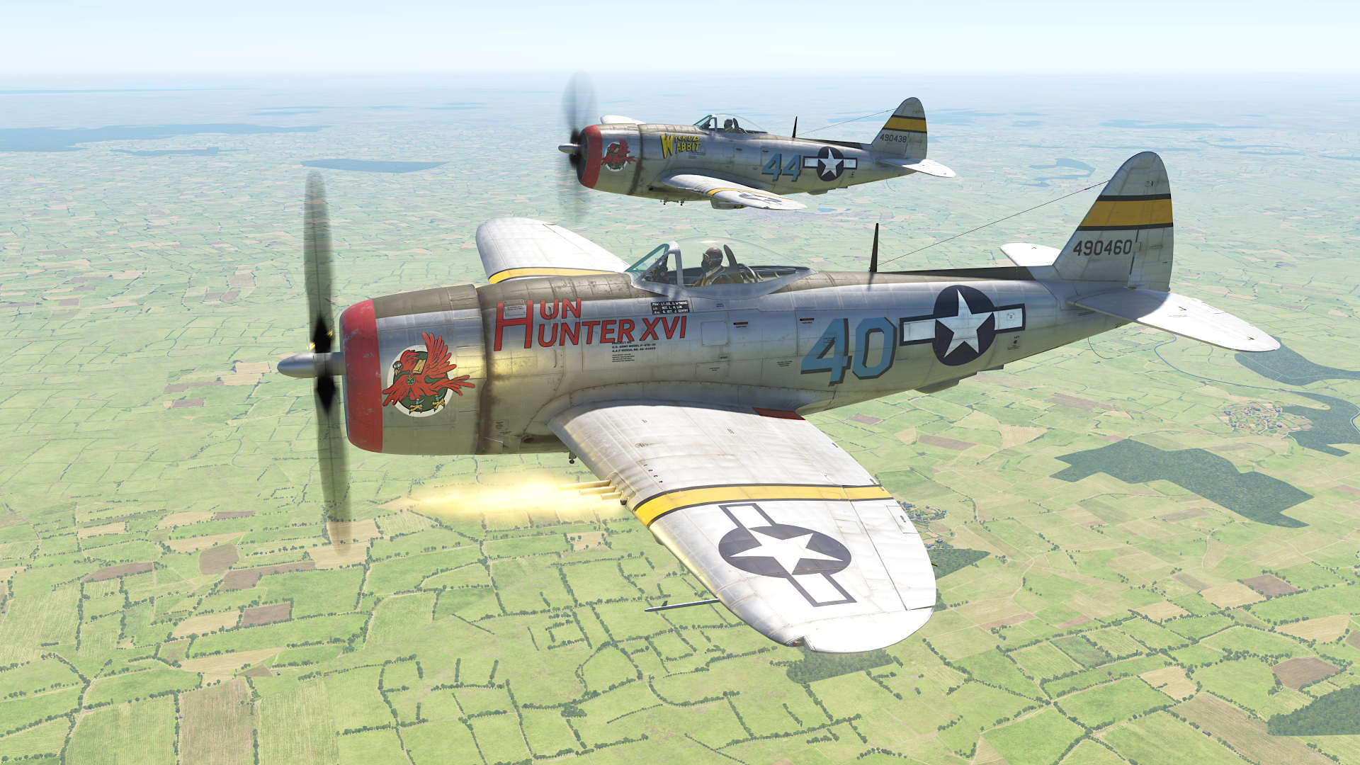 P-47D-30 'Hun Hunter XVI' flown by Lt Col.Gilbert O. Wymond Jr, 65th Fighter Squadron.UPDATED