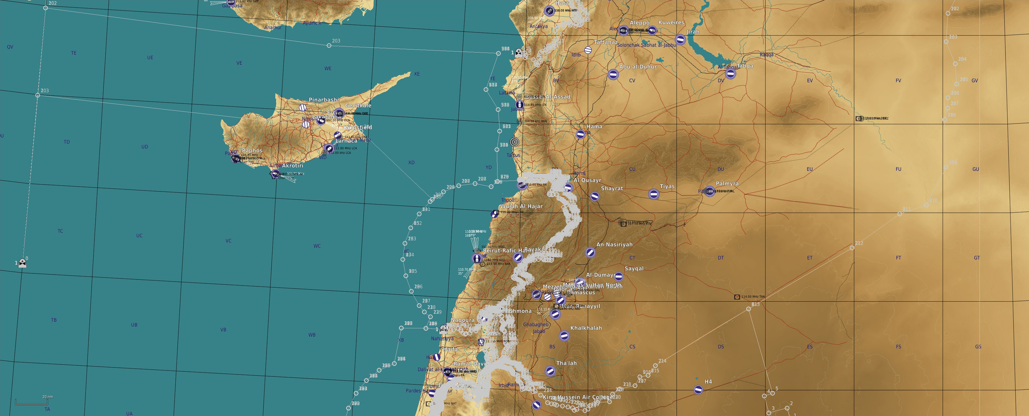 Syria Theatre - Country/Airspace/FIR Boundaries