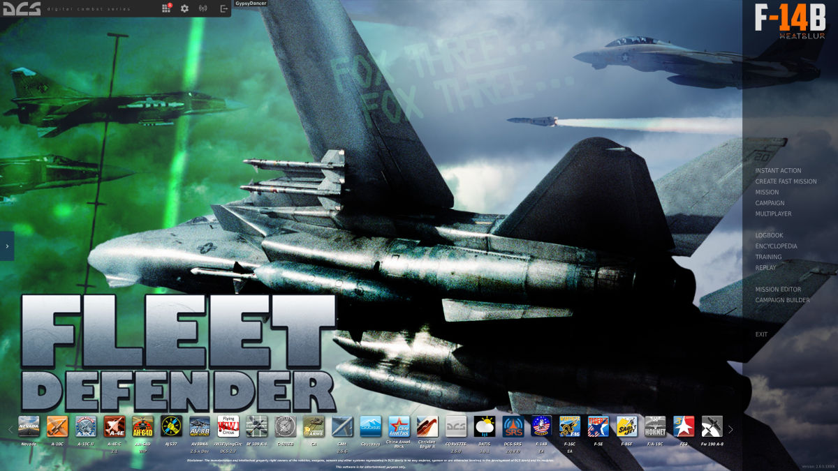 F-14 Fleet Defender Style Main Screen