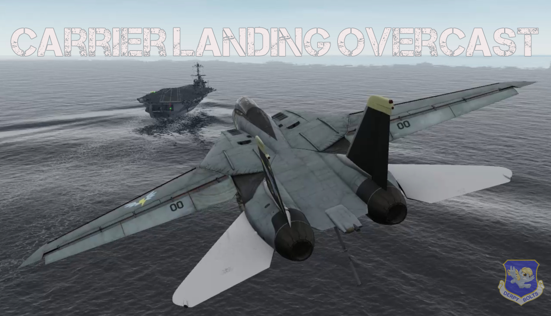 F-14 Carrier Landing Slightly Overcast Weather