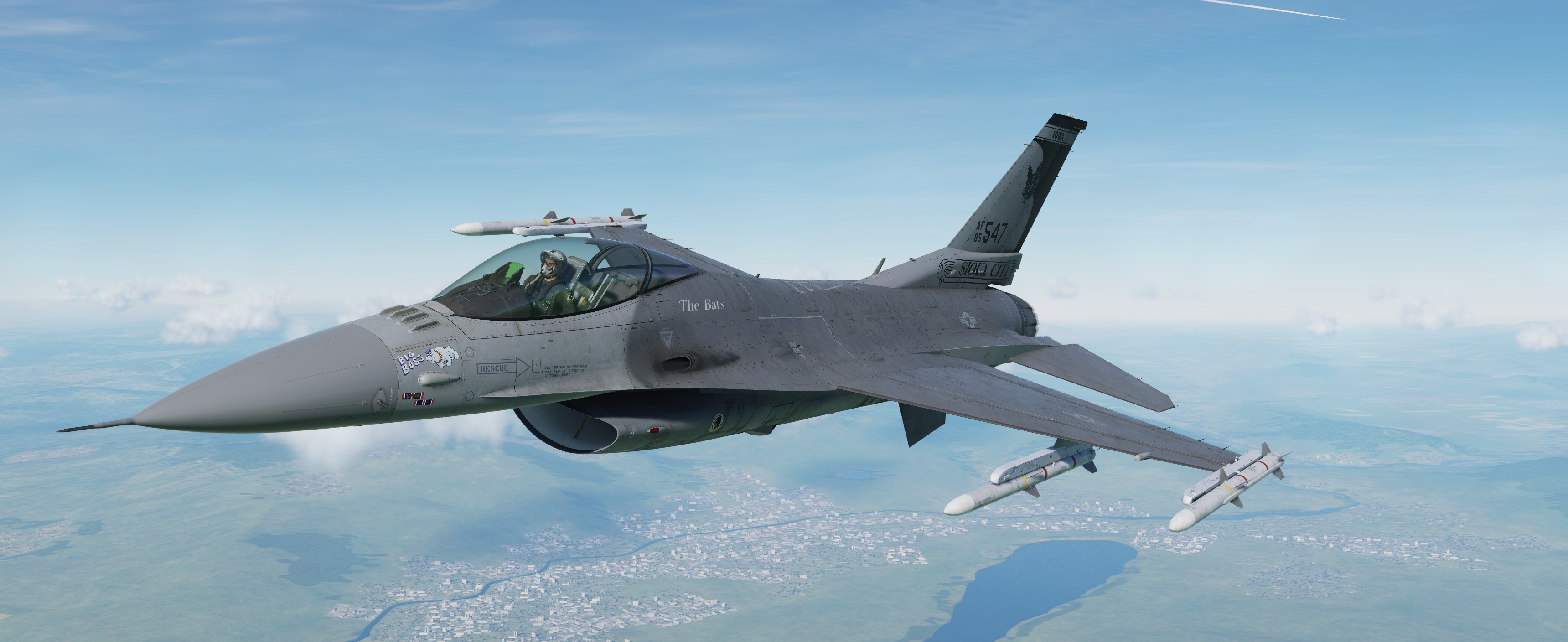 185th FG 174th FS Iowa Air Guard The Bats with nose art