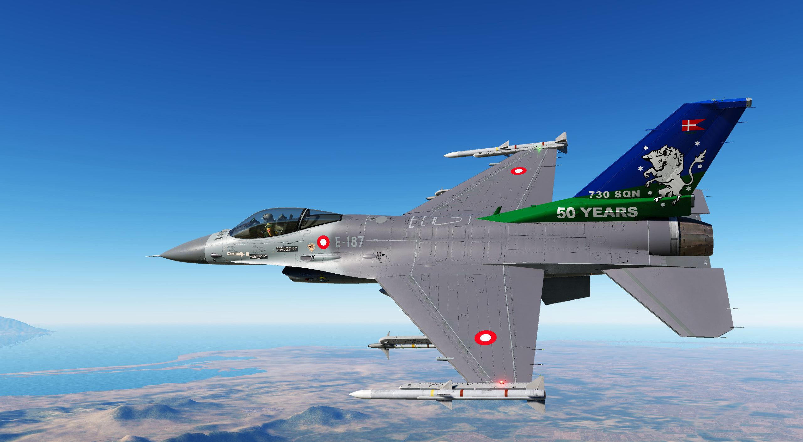 RDAF F-16A Fighting Falcon E-187 730 Fighter Squadron 50 years