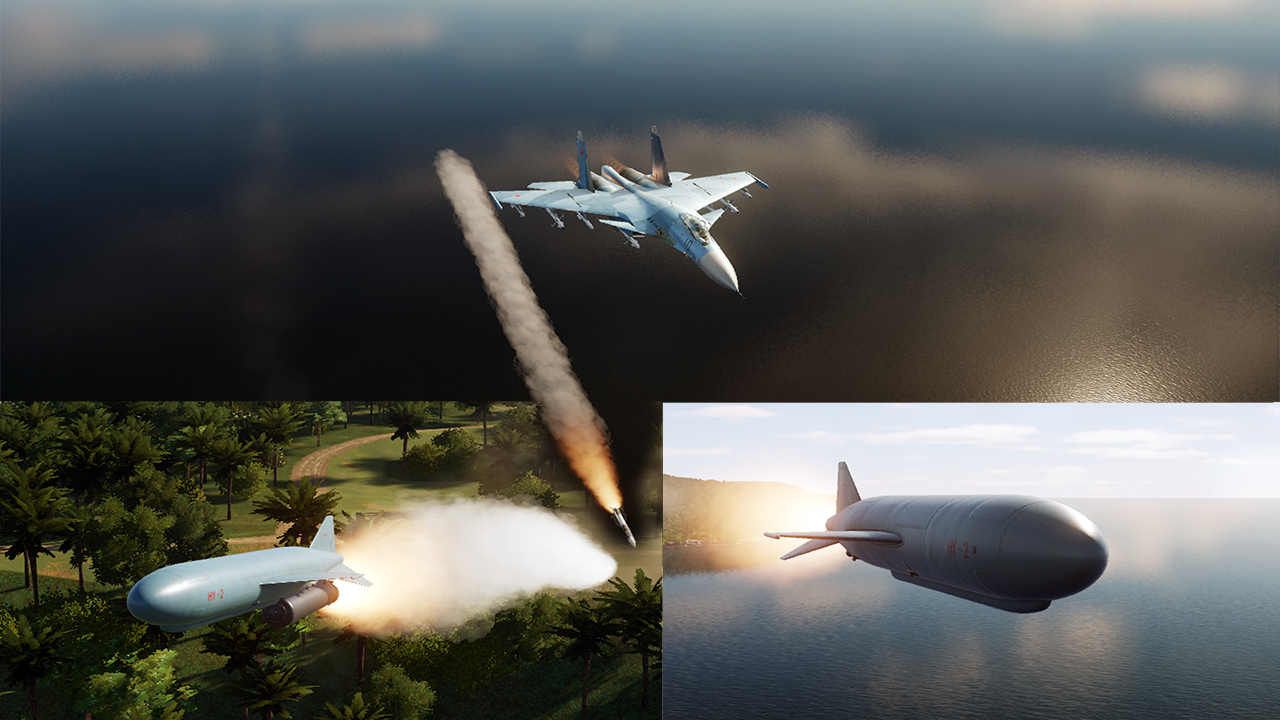 Су-33 перехват крылатой ракеты HY-2 Silkworm (v1.1)