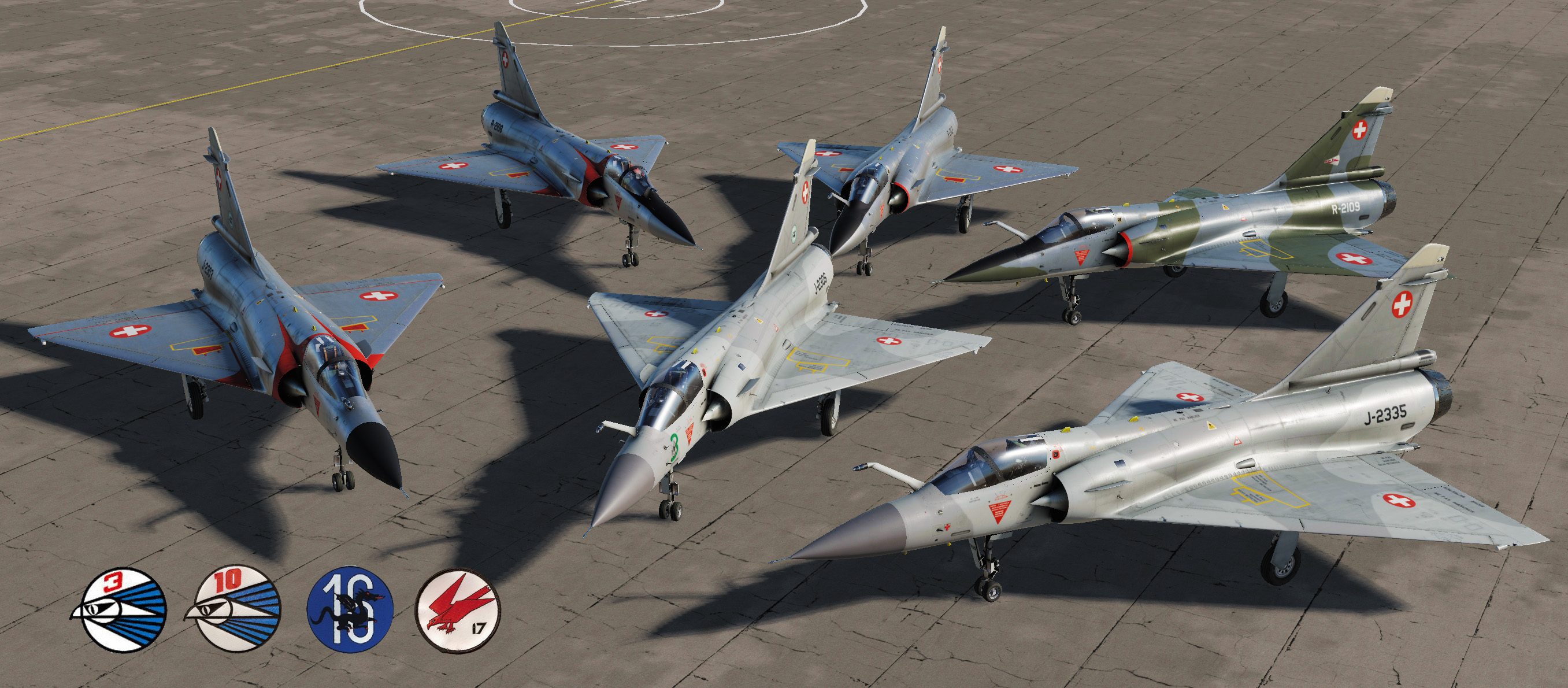 [Mirage 2000C] Fictional Swiss Air Force Pack (6 skins) v9