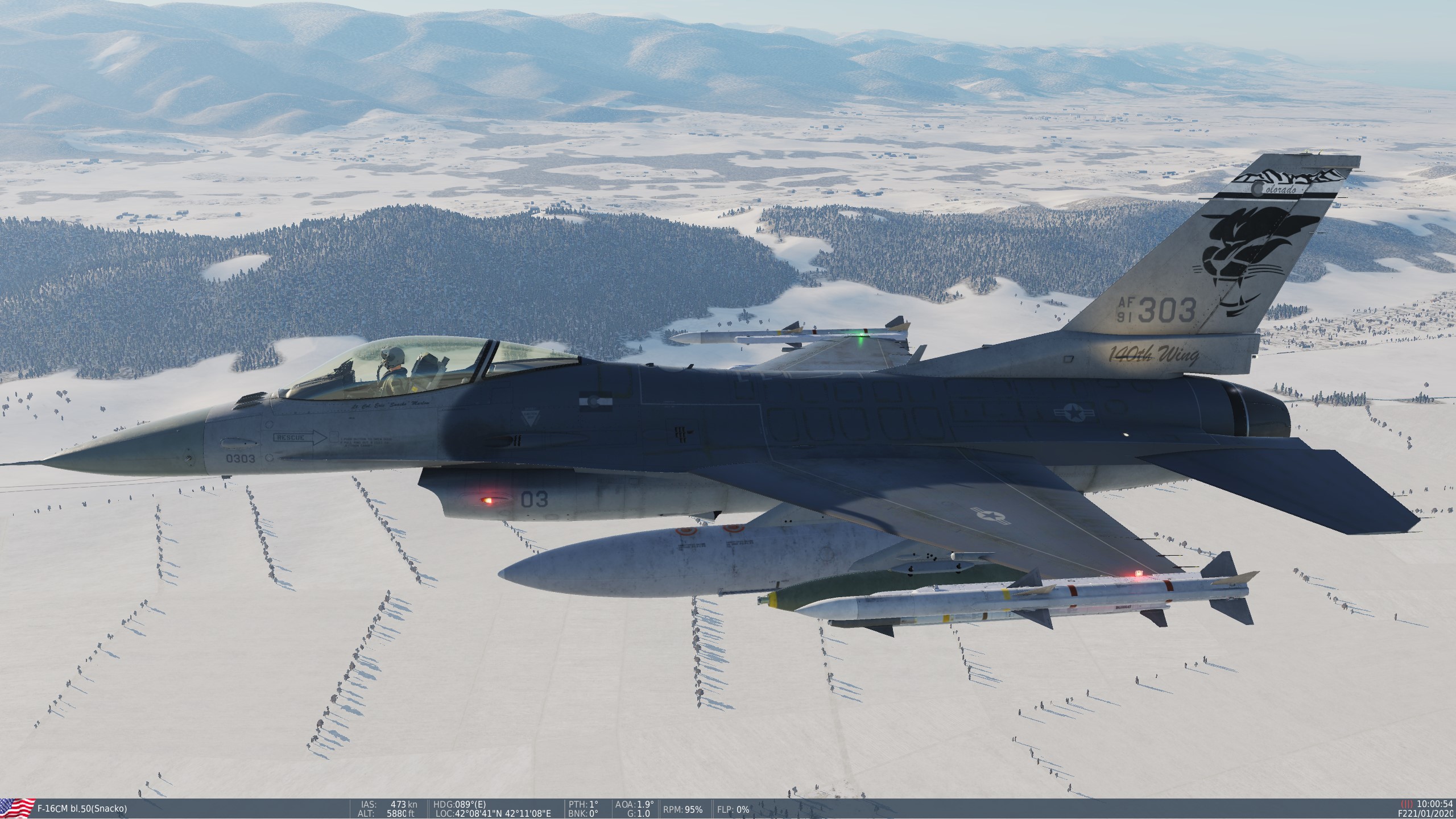F-16C Livery for COANG 120th Fighter Squadron (Special Cougar Tail)