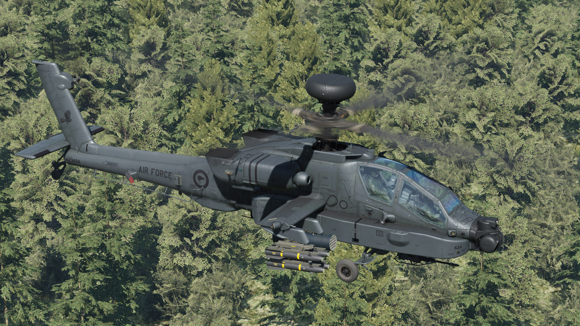 Ah-64D - Royal New Zealand Air Force - NZ3624 Gray - (Fictional) - (Updated)