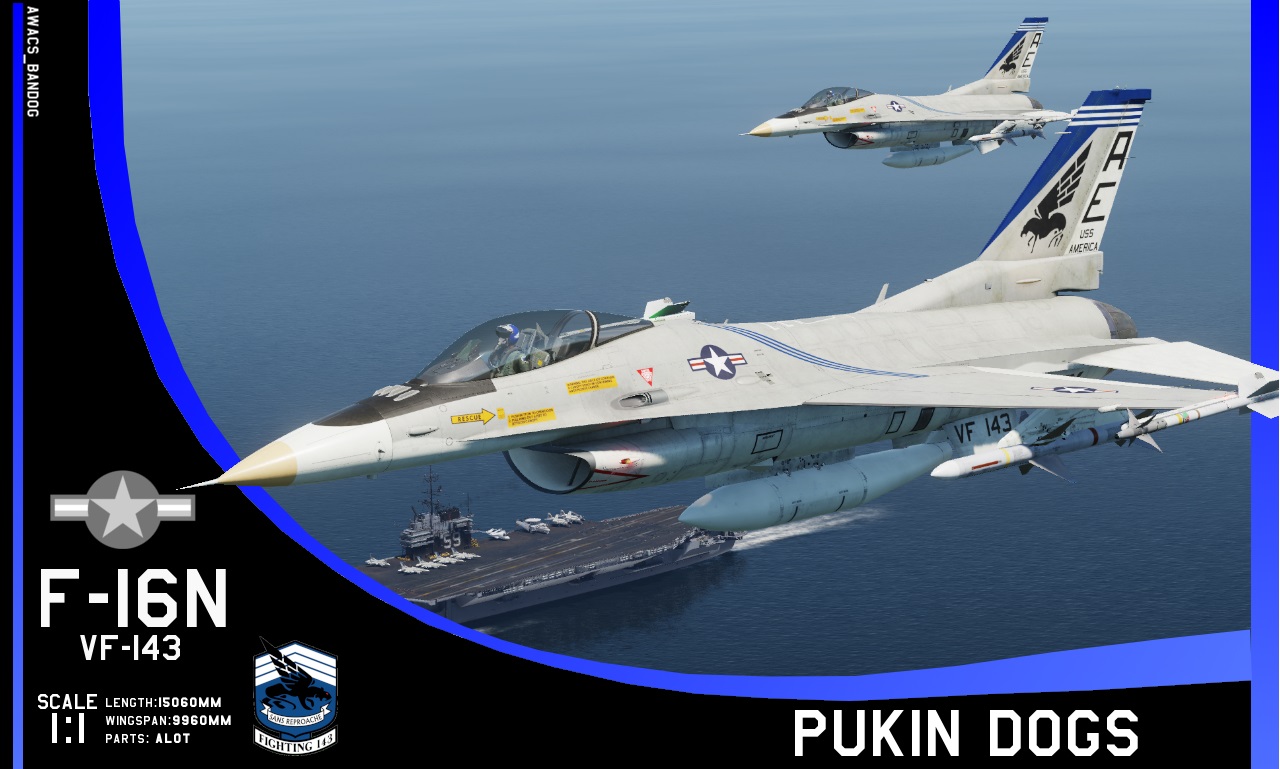 VF-143 'Pukin Dogs' 1976 F-16N (Fictional)