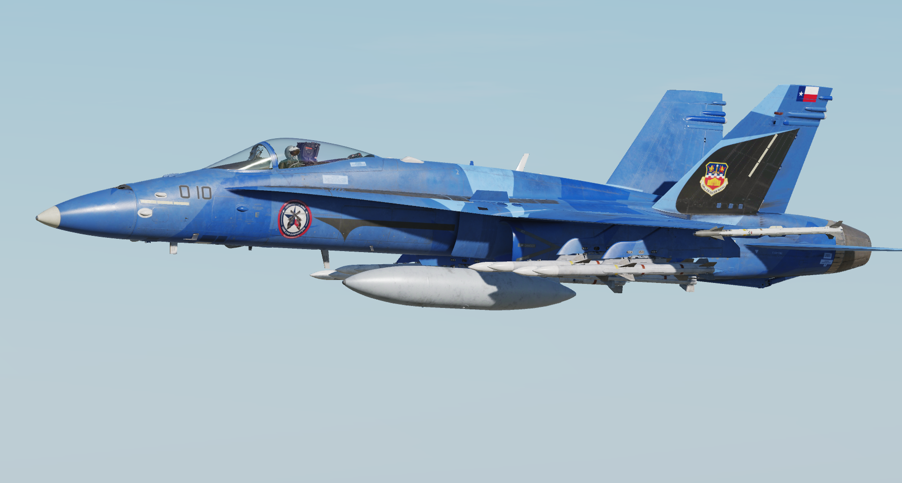 149th Virtual Fighter Wing F/A-18C Blue Splinter Livery 