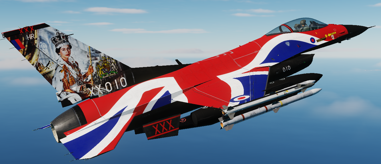fictional RAF 29 SQN platinum jubilee union jack