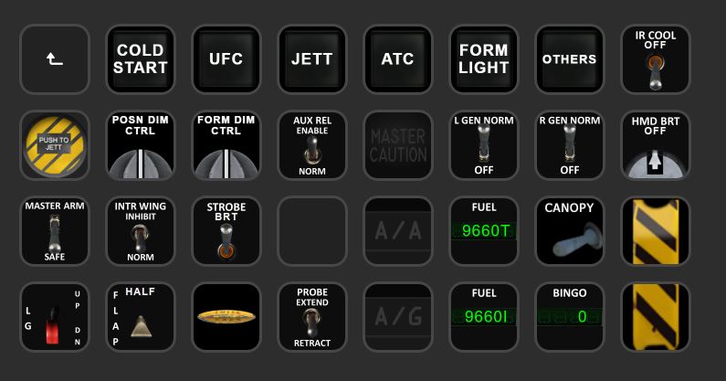 F/A-18C Hornet cold start stream deck XL and 5x3 profile