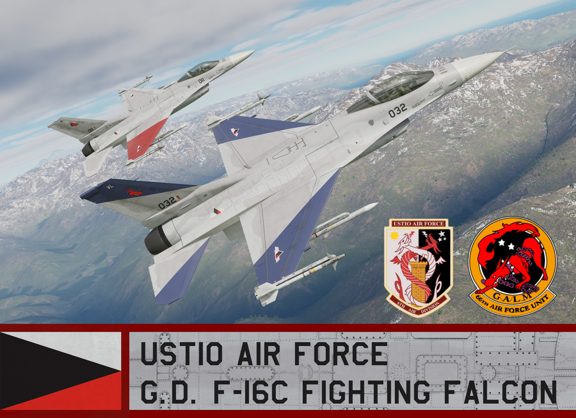 Ustio Air Force F-16C Block 50 - Ace Combat Zero, (66th AFU) Galm 1 & Galm 2