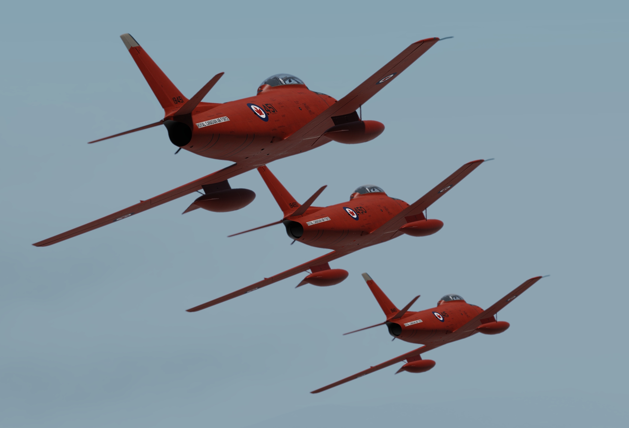 RCAF Fireballs 4-Ship Team for the Sabre Mk.5