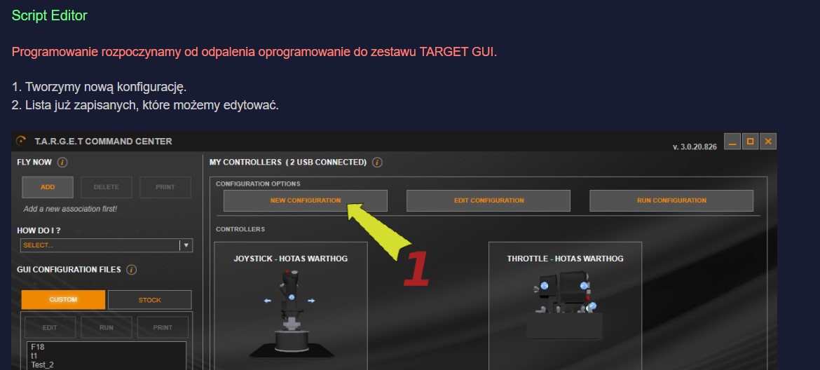 Programowanie Thrustmaster Hotas Warthog