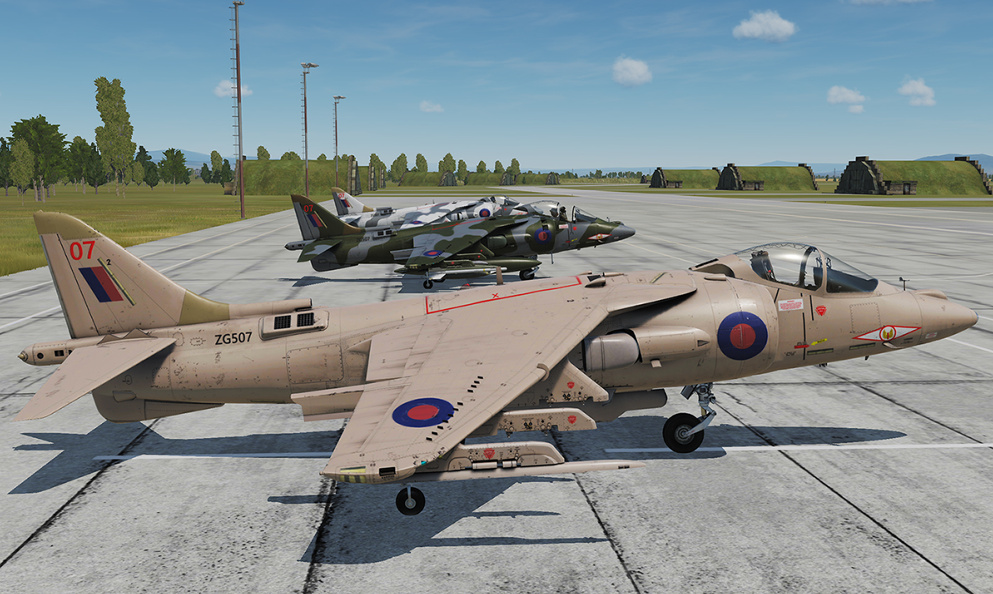 RAF 1 Sqn AV-8B Harrier GR3 Textures (Camo, Winter & Desert) v1.0