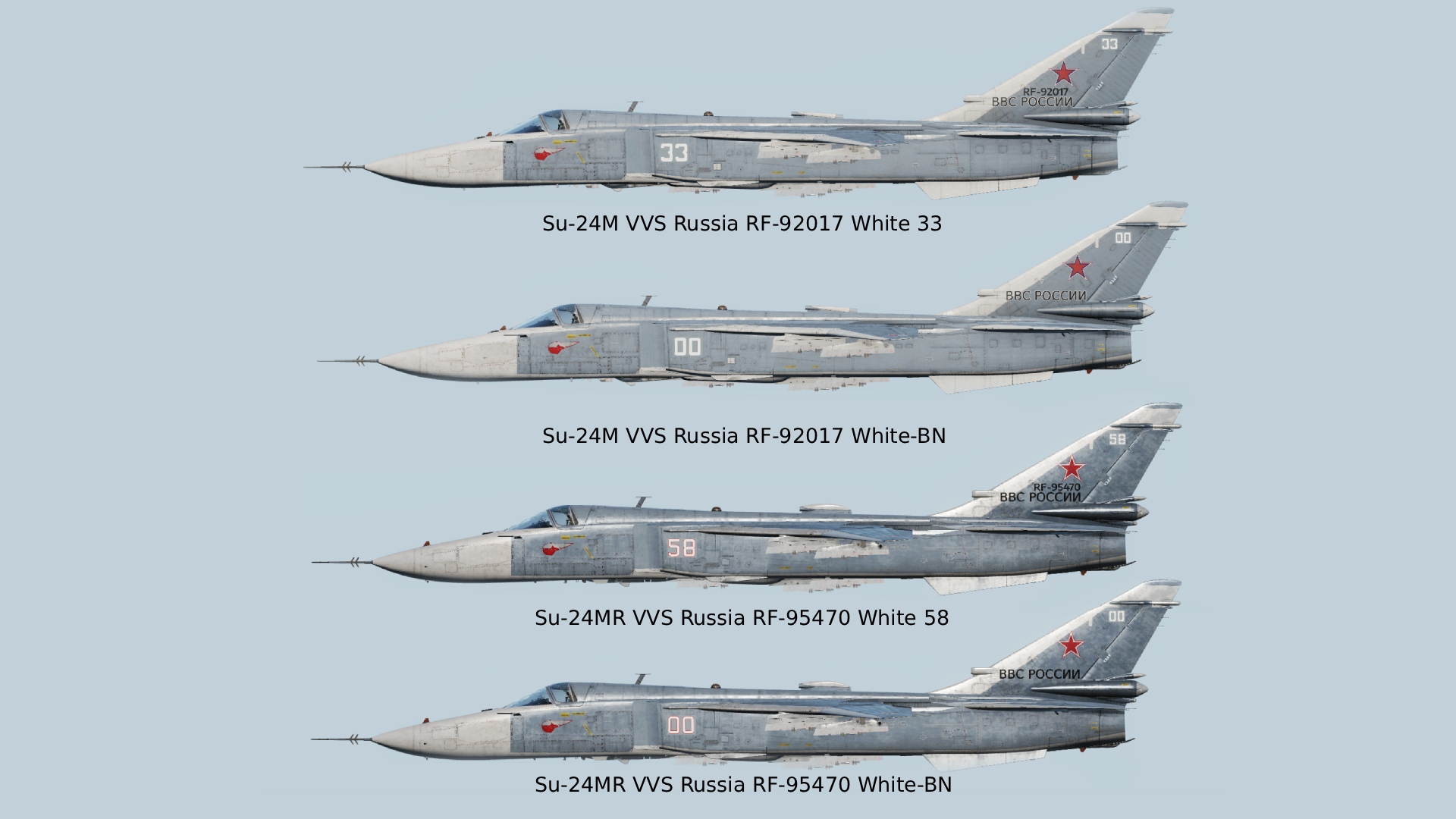 Su-24M and Su-24MR Russian VVS/VKS Skin Pack