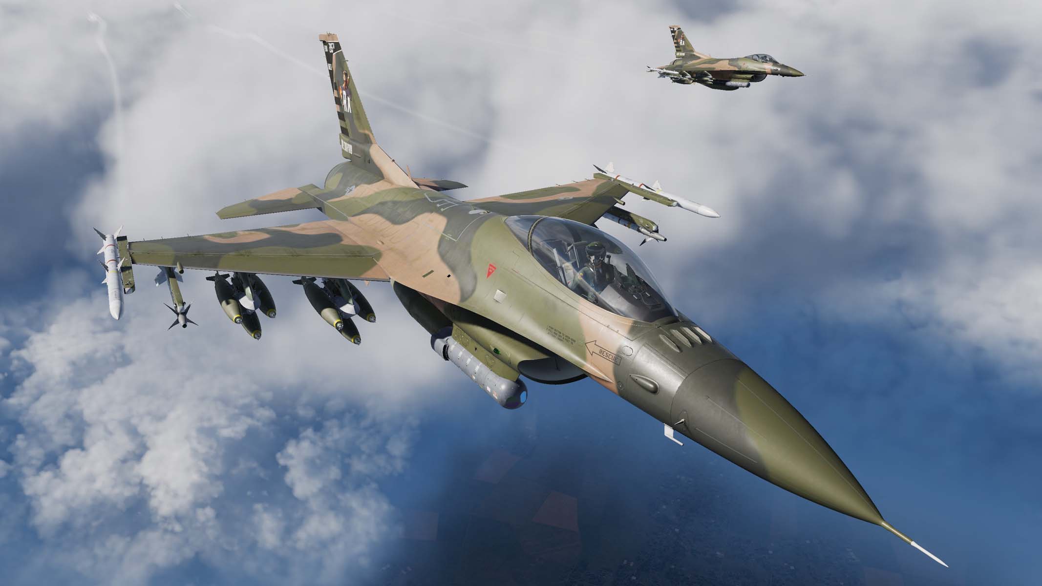 285th Flying Wrecks F-16C Viper skin, AF Retro Camo