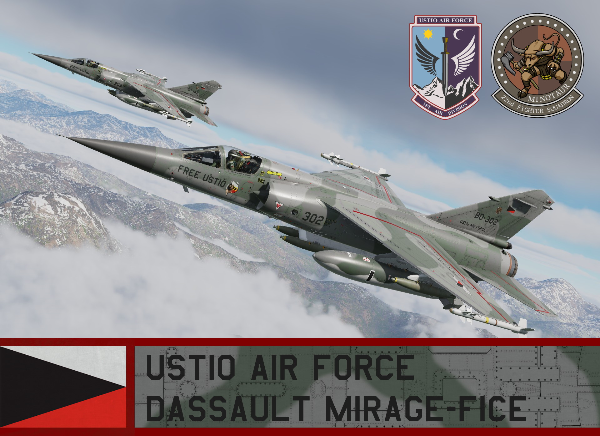 Ustio Air Force Mirage-F1CE - Ace Combat ( 1st Air Division, 22nd Fighter Squadron)