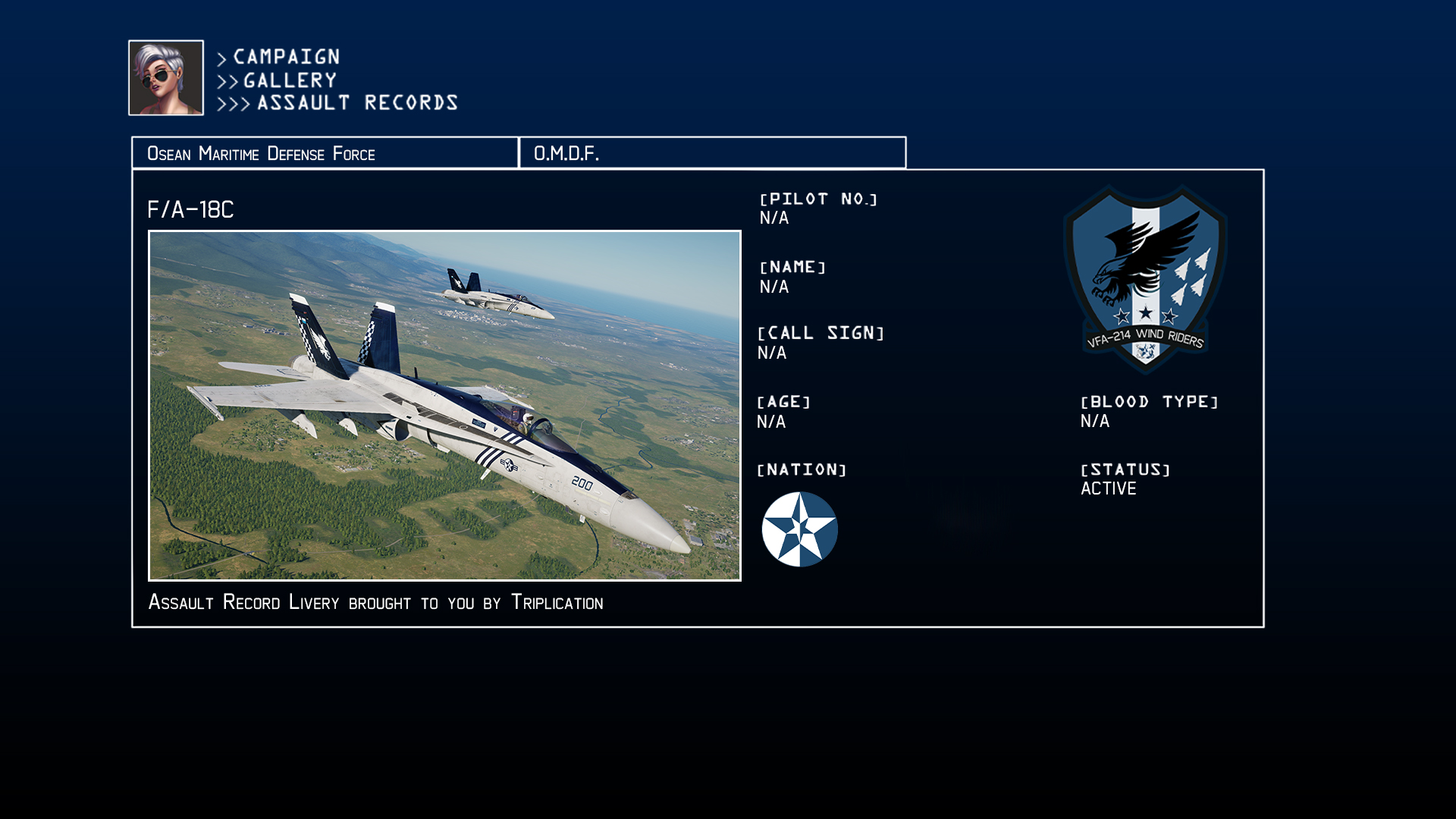 Ace Combat - F/A-18C VFA-214 Wind Riders 
