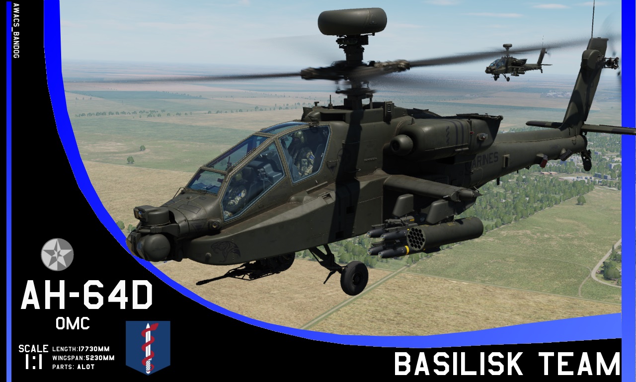 Ace Combat - Osean Marine Corps Basilisk Team AH-64D Apache Gunship Green [Remaster]