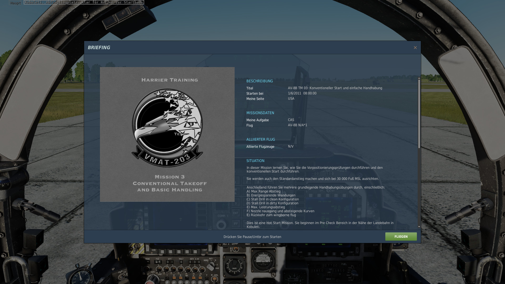Update 1.1 is ONLINE 14.4. 2021 Deutsche Übersetzung der Mission, Training,Campaign  texte  für die Harrier AV-8B