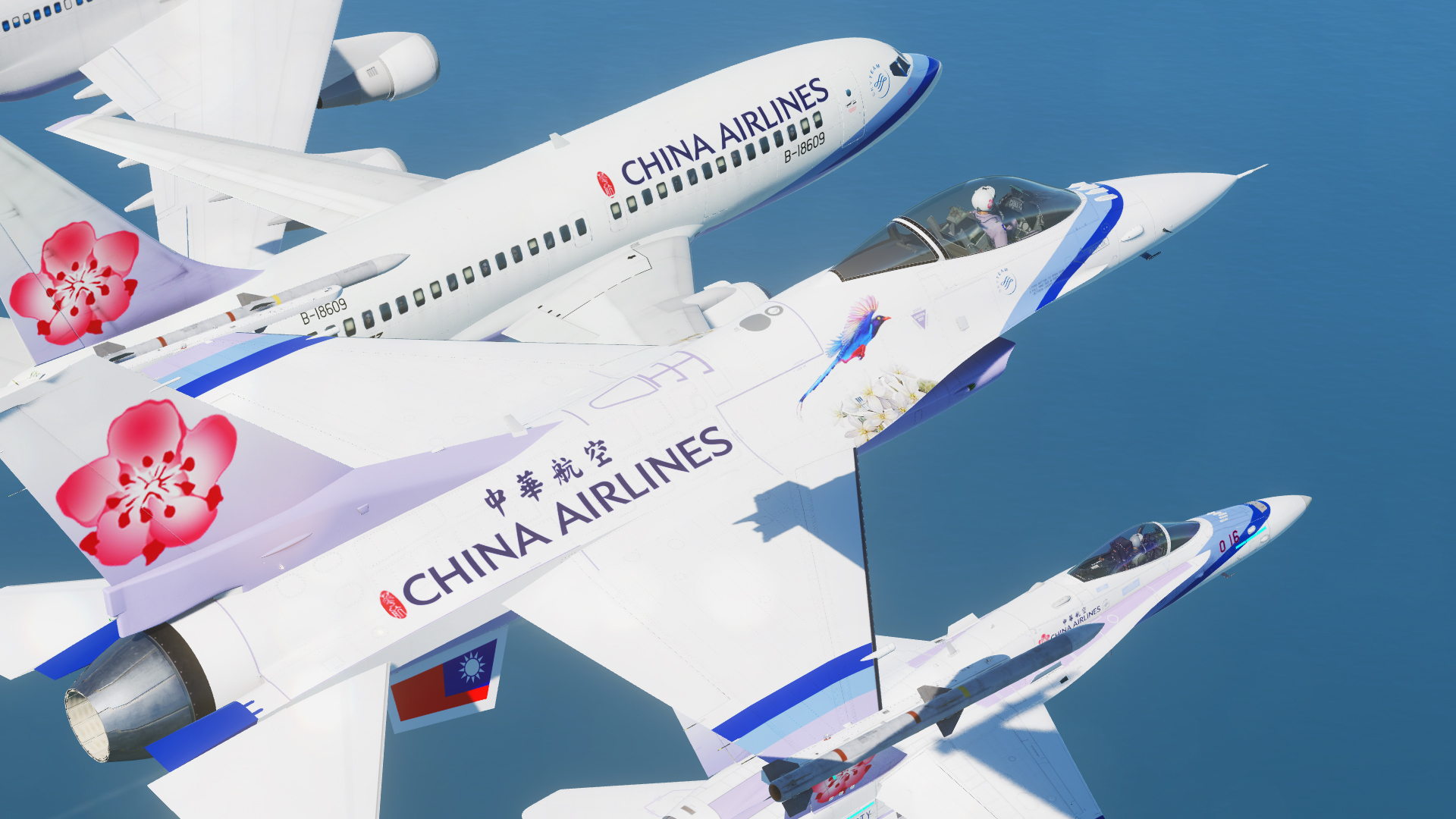 F-16C Viper China Airlines "Blue Magpie" Livery (Fictional)