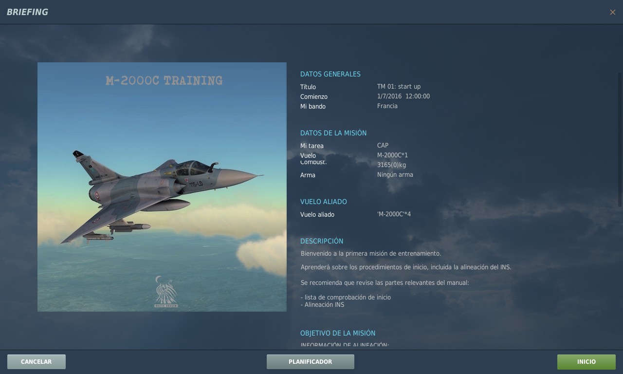 Misiones de Entrenamiento de DCS Mirage-2000C en español