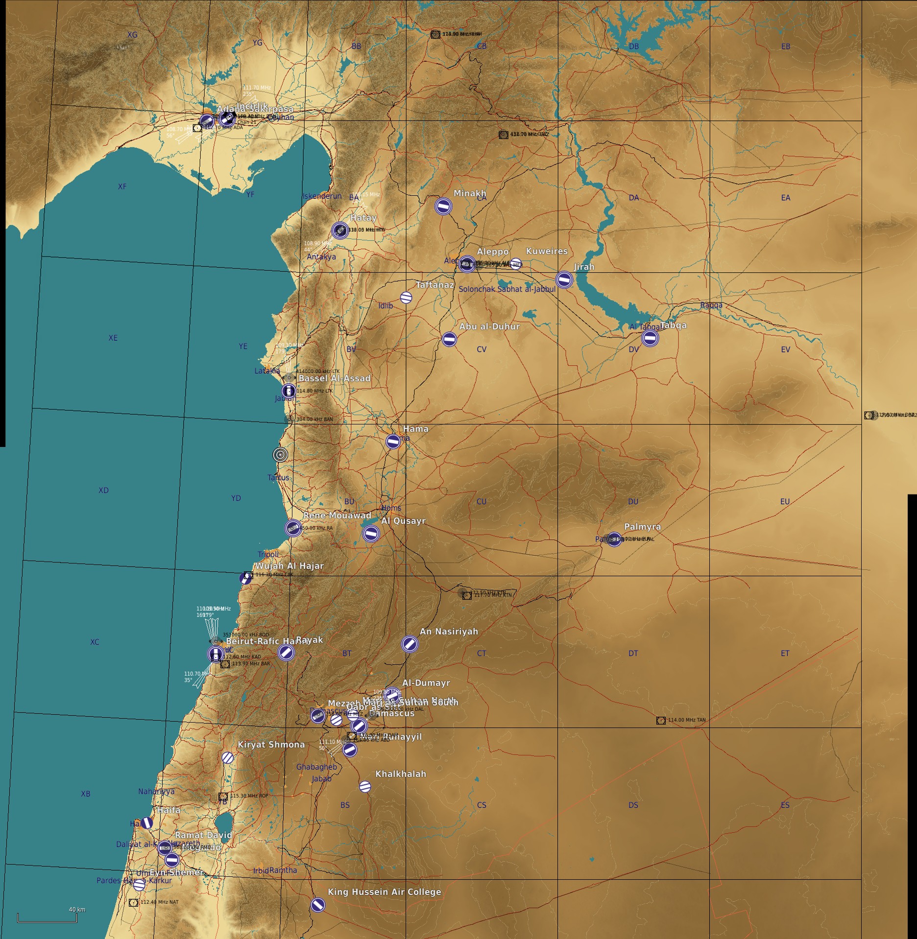 Medium resolution Syria DCS F10 map for Google Earth
