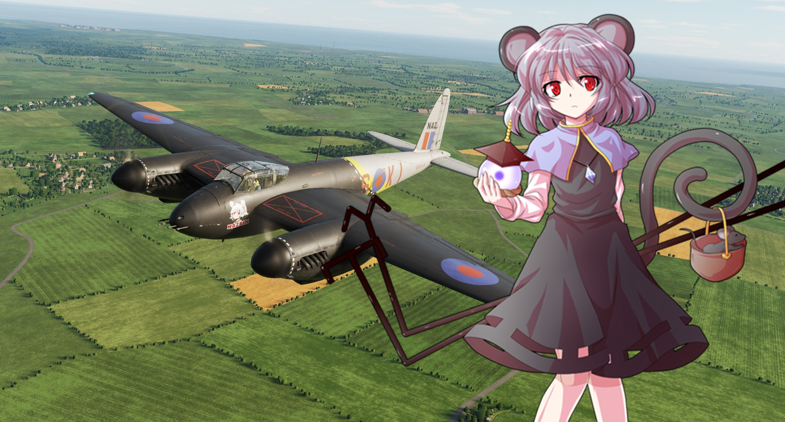 [D.H.98 Mosquito] Nazrin's treasure hunting machine