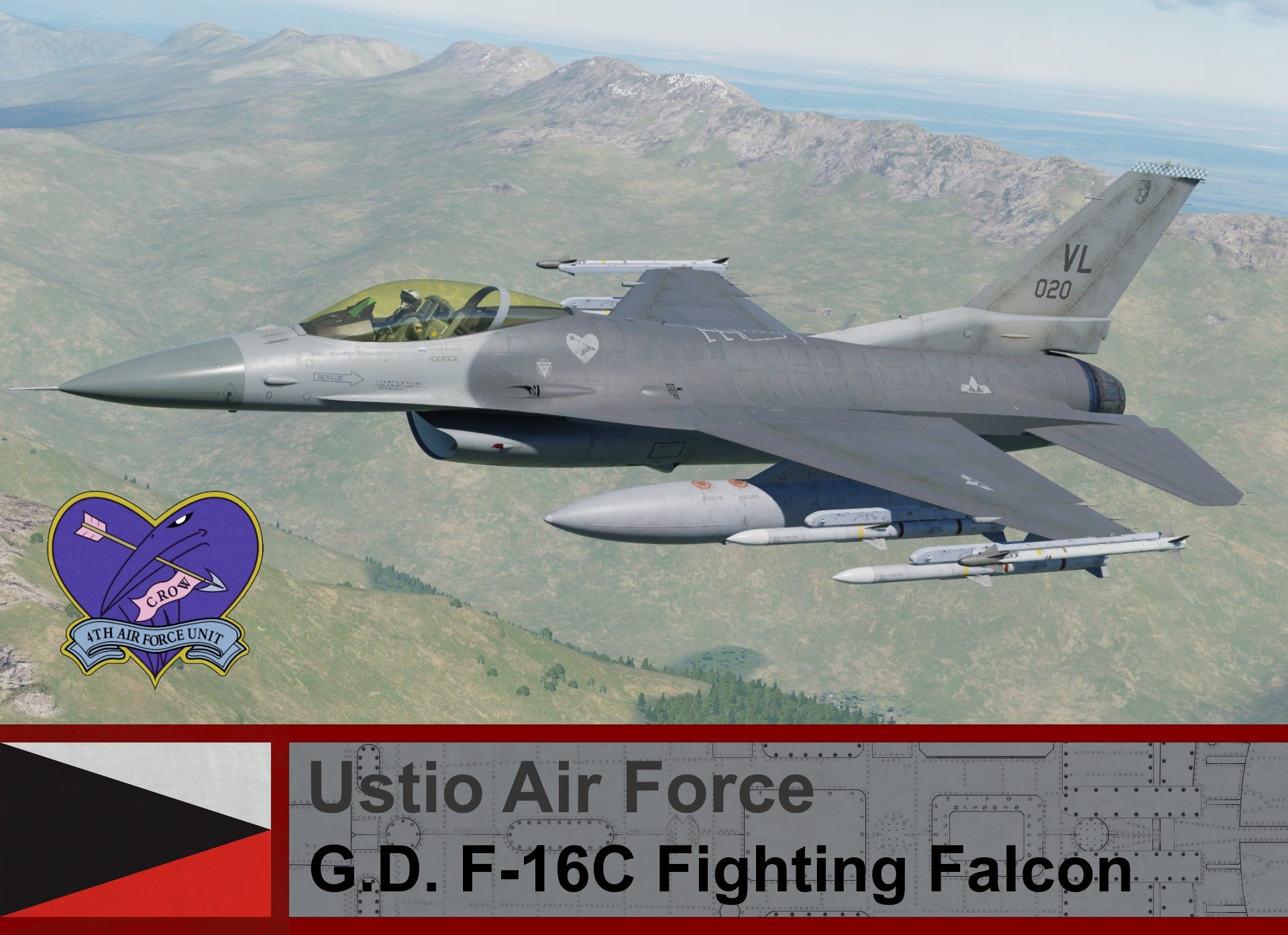 Ustio Air Force F-16C Block 50 - Ace Combat Zero, (04th AFU) Crow 3, Lt. Patrick "PJ" Beckett *UPDATED*