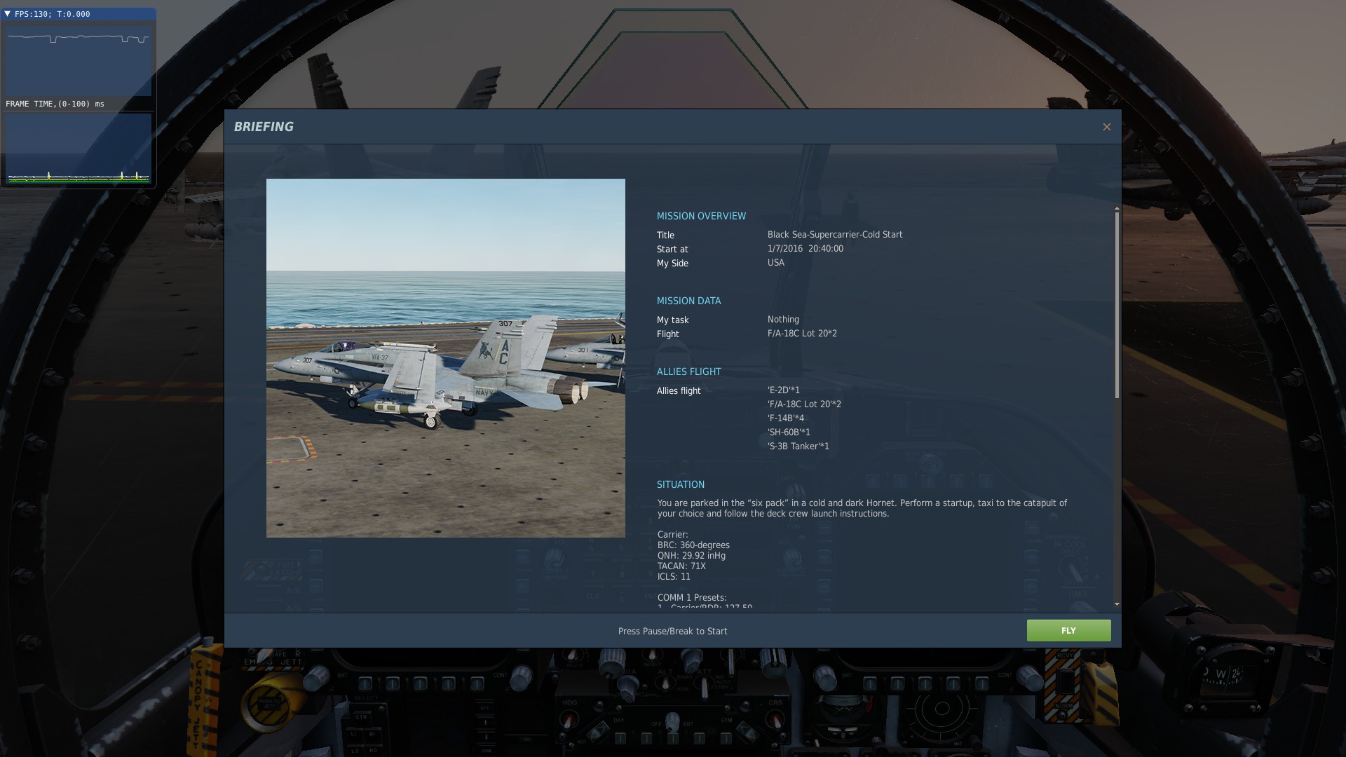 Benchmark: Hornet + SuperCarrier + Bad Weather