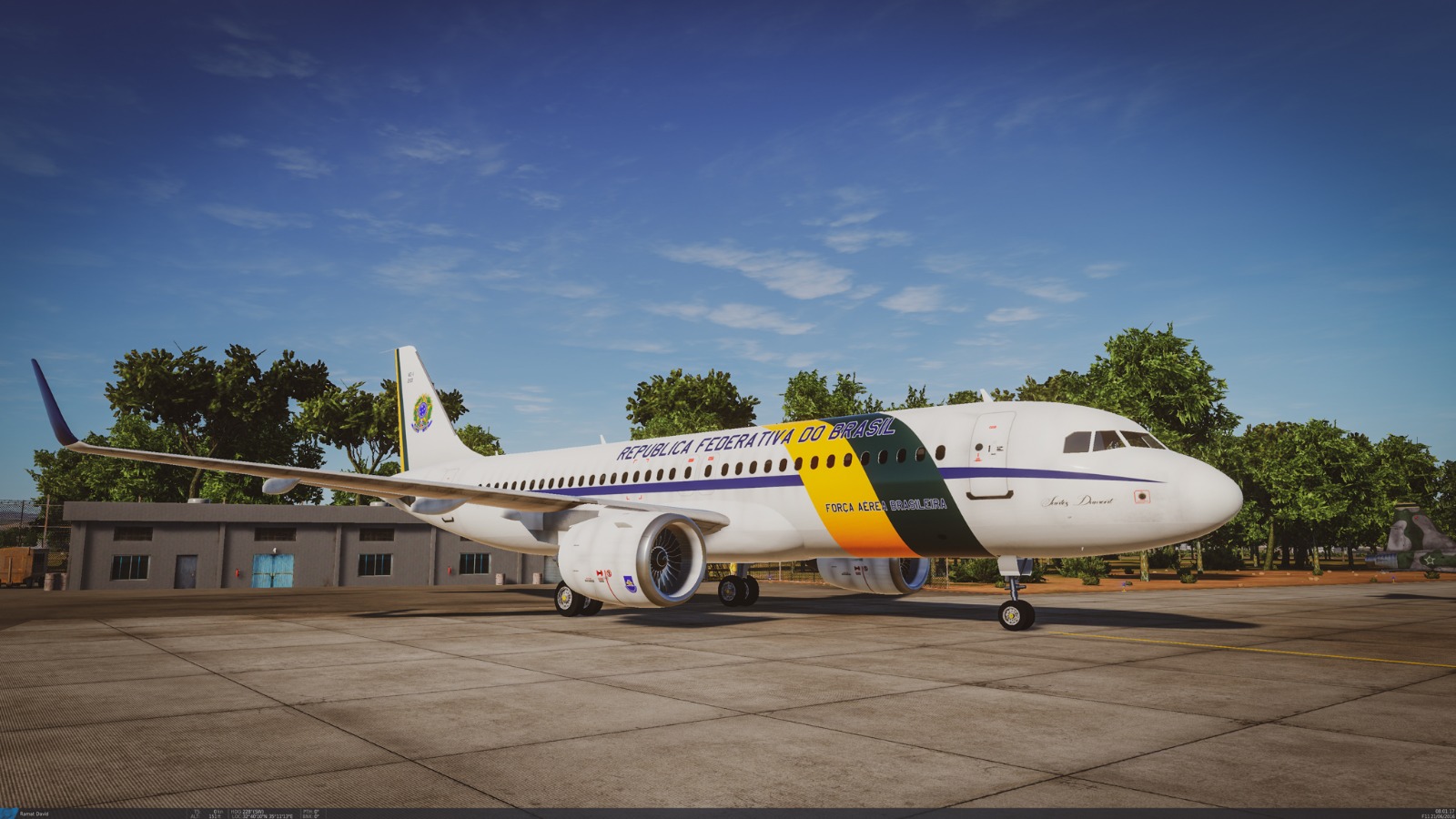 Pintura do avião presidencial do Brasil para o DCS 
