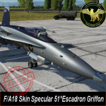 F/A18c Lot 20 Skin Specular 51°Escadron Griffon (Grey)