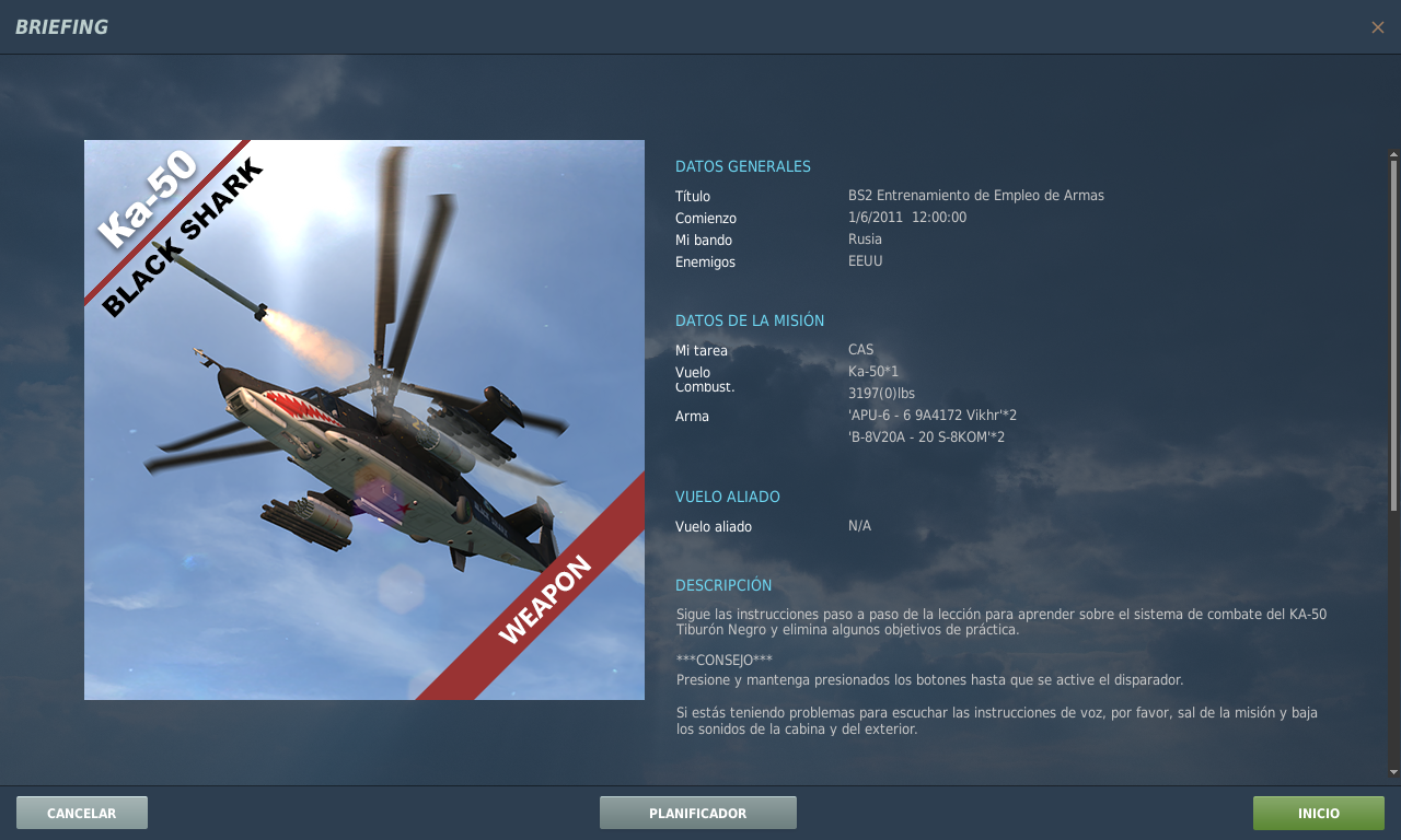 Misiones de Entrenamiento de DCS KA-50 en español