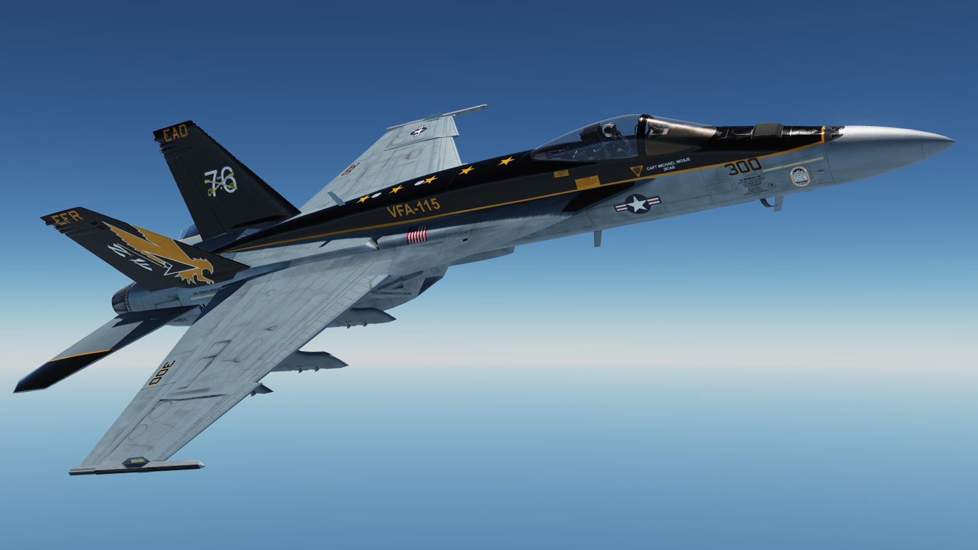 **Old Version - Currently being updated** VFA-115 Eagles NF300 CAG 2016 (Dirty) skin for the Superbug Mod F/A-18E