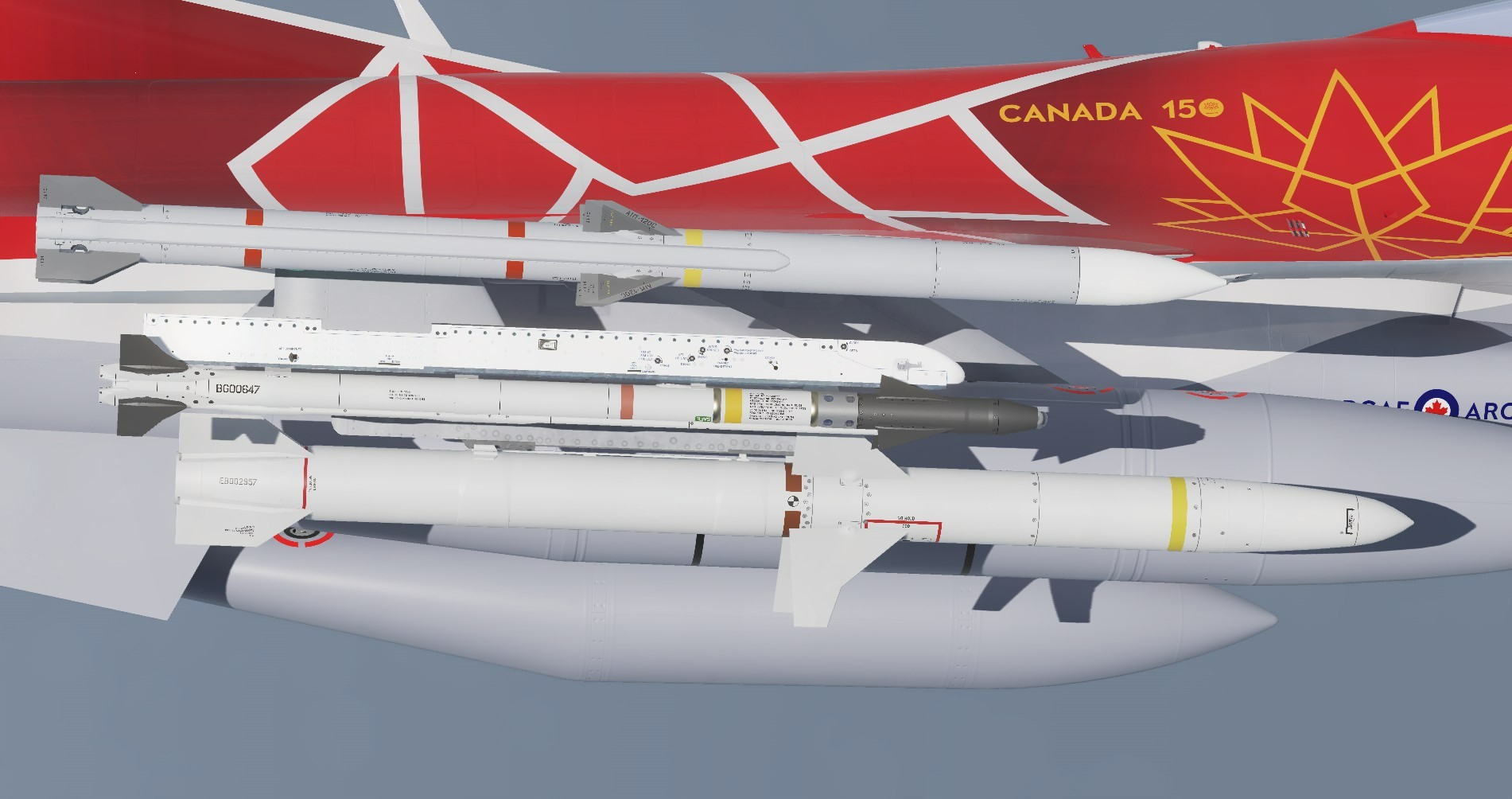 Repainted   AIM-9M & X,    AIM-120B & C,    AGM-88